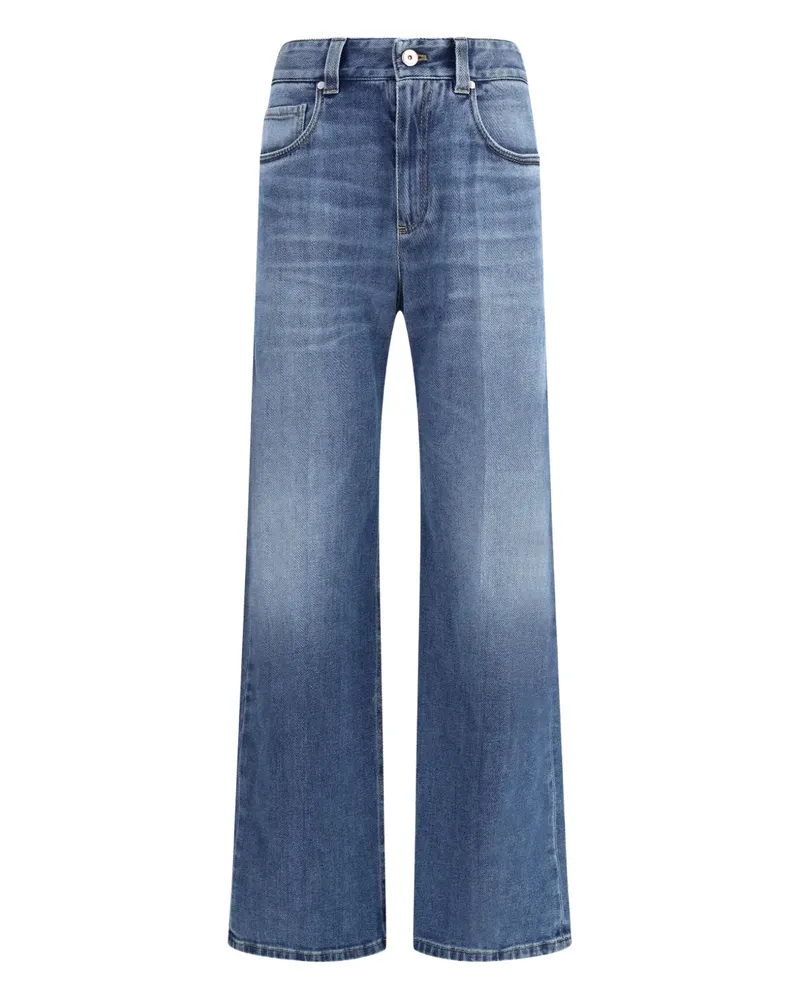 Brunello Cucinelli Gerade Jeans mit hohem Bund - Blau Blau