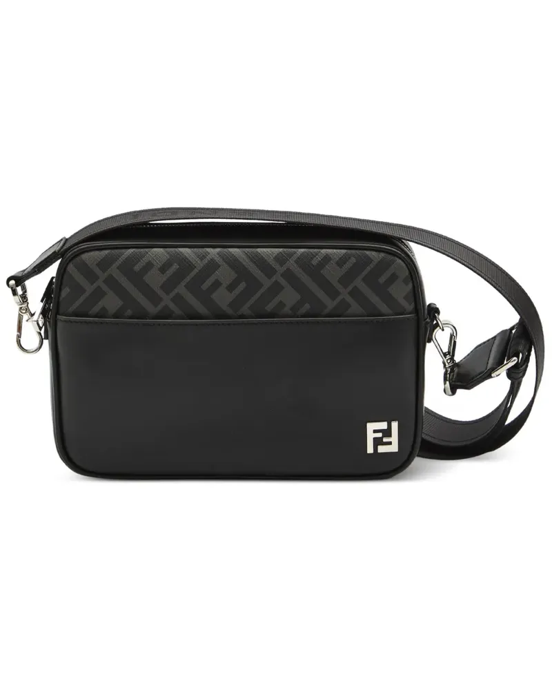 Fendi Kuriertasche mit Logo-Schild - Schwarz Schwarz