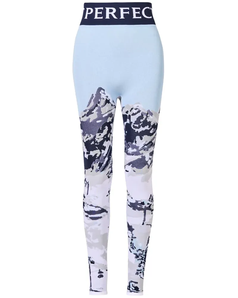 Perfect Moment Leggings aus Landschafts-Jacquard - Blau Blau