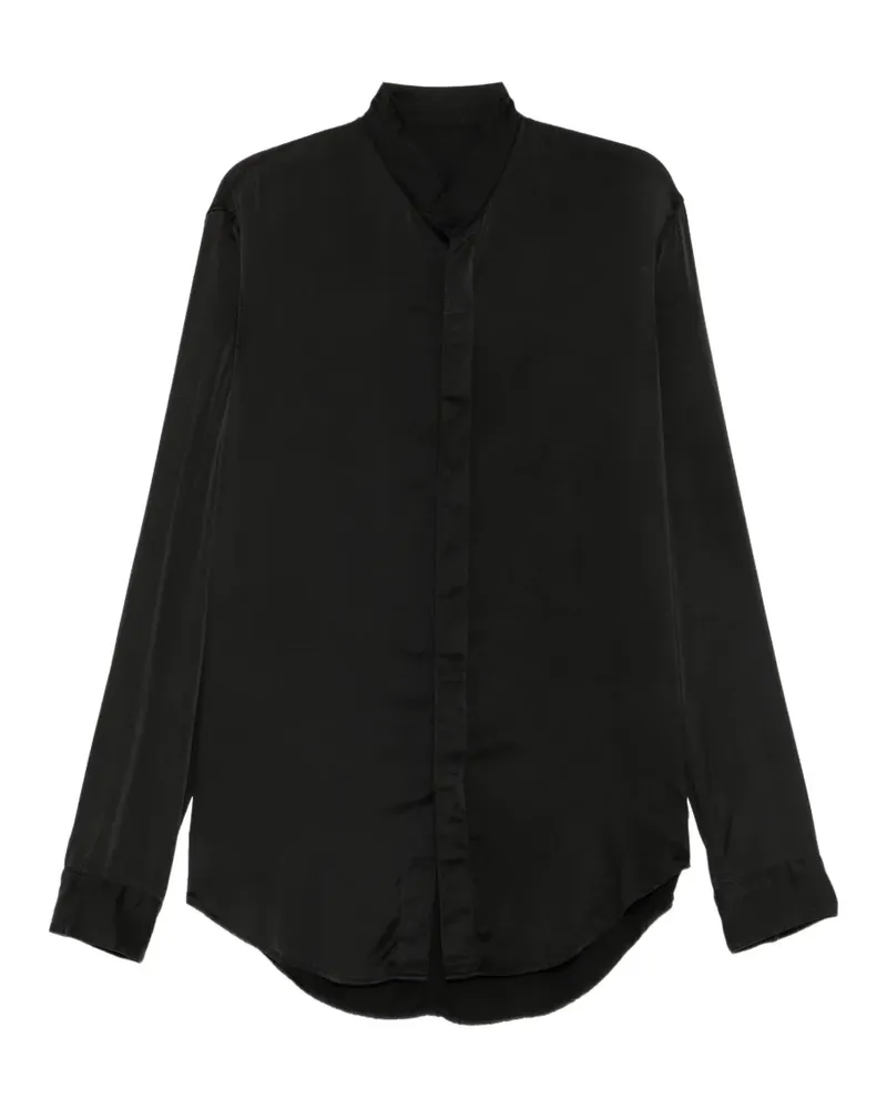 Julius stand-collar shirt - Schwarz Schwarz