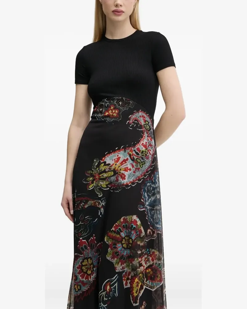 Desigual Kleid mit Paisley-Print - Schwarz Schwarz