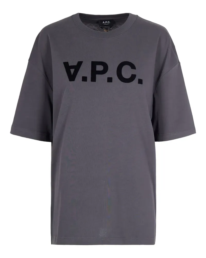 A.P.C. T-Shirt mit Logo-Detail - Grau Grau