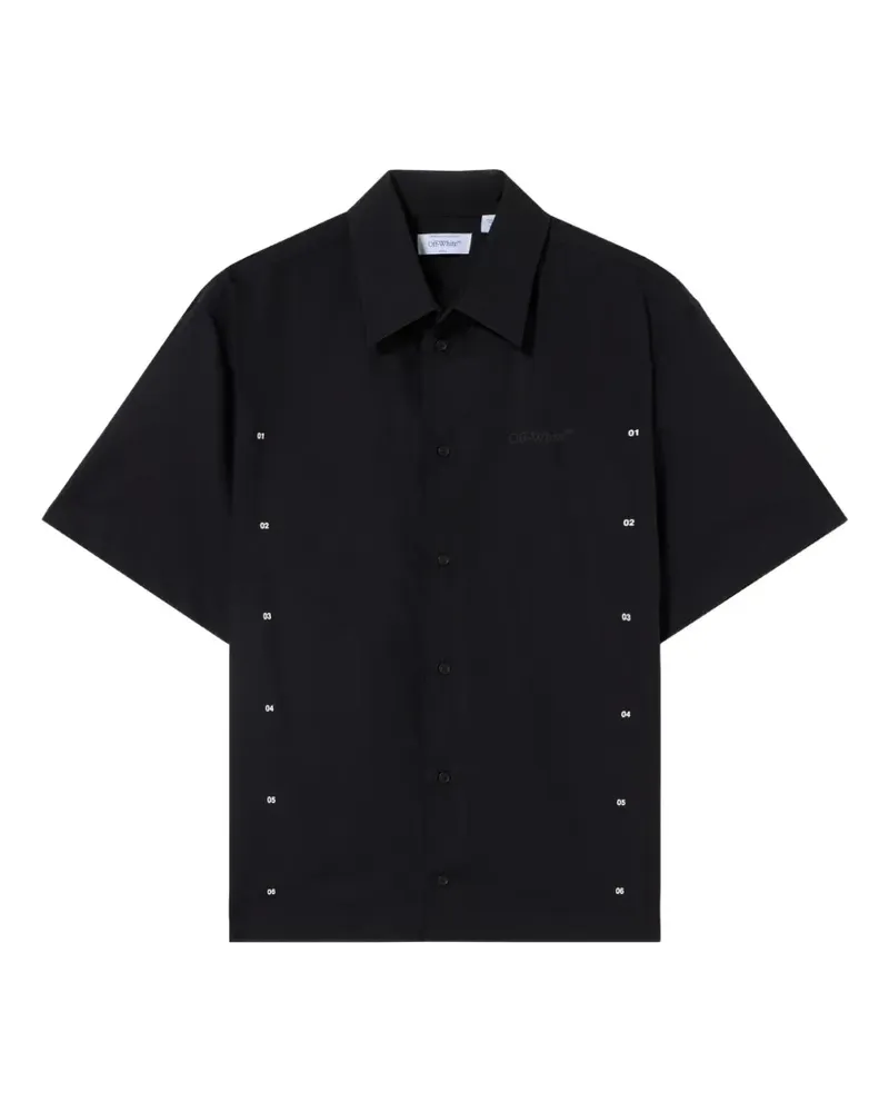 OFF-WHITE Hemd mit Logo-Print - Schwarz Schwarz