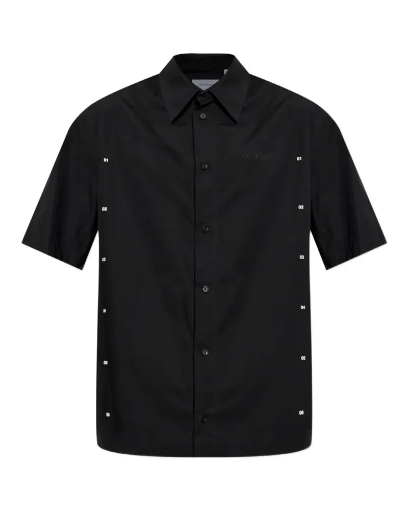 OFF-WHITE Hemd mit Logo-Print - Schwarz Schwarz