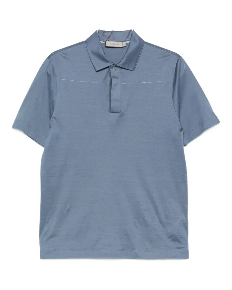 Canali Poloshirt mit kurzen Ärmeln - Blau Blau