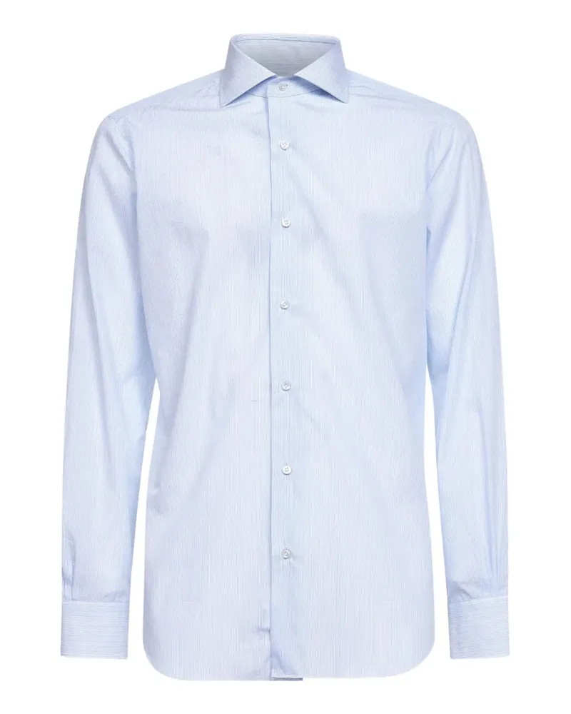 BARBA Gestreiftes Hemd - Blau Blau