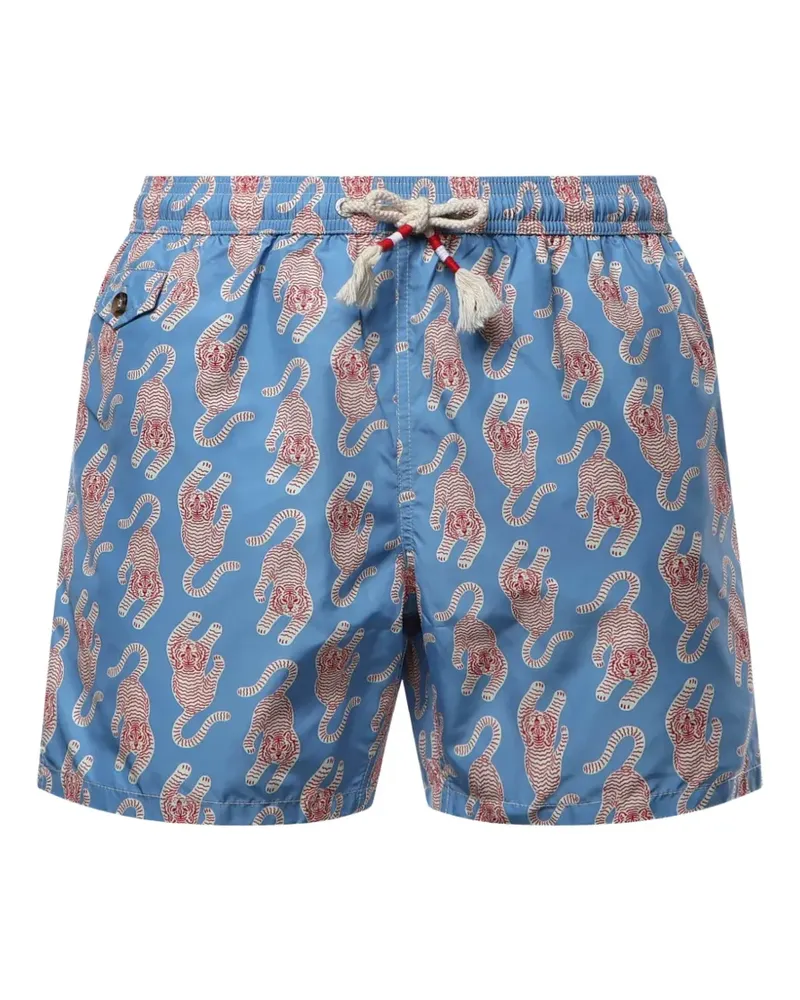 MC2 Saint Barth Lighting Badeshorts mit Tiger-Print - Blau Blau