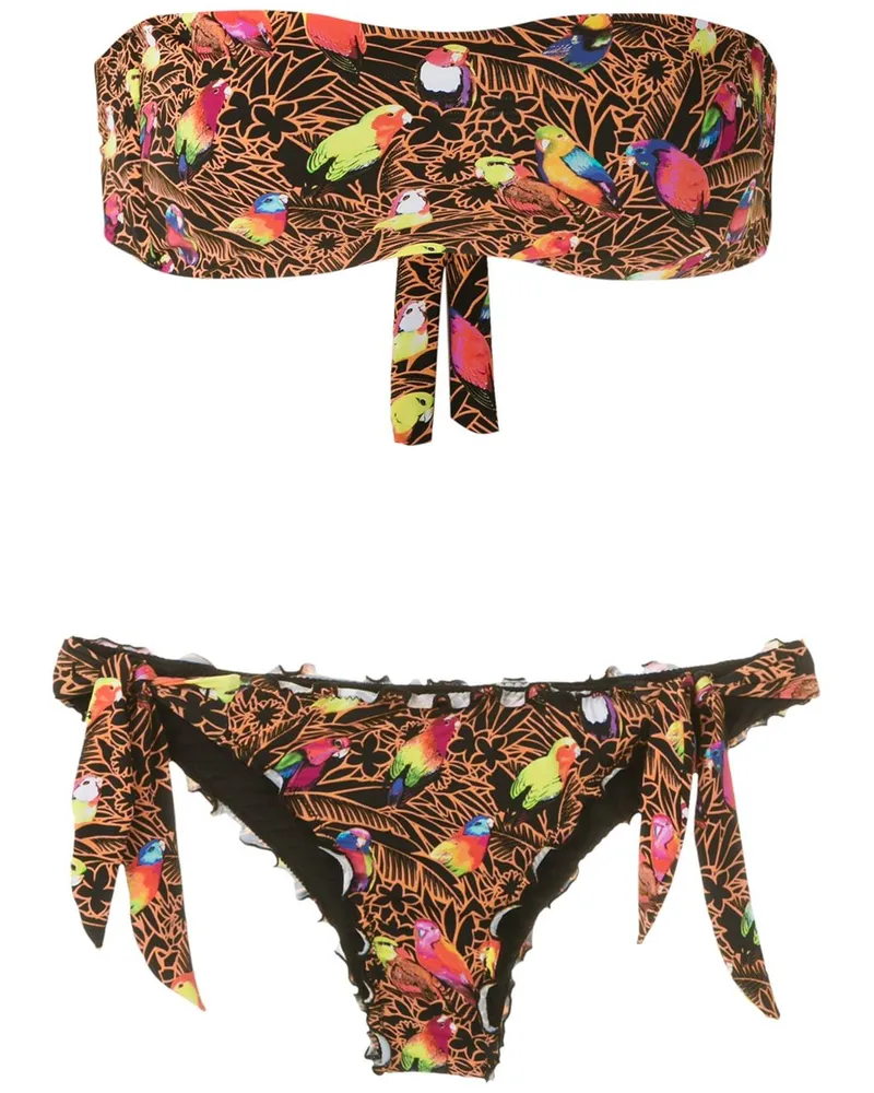 Amir Slama Papagaio' Bikini mit Bandeau-Top - Schwarz Schwarz