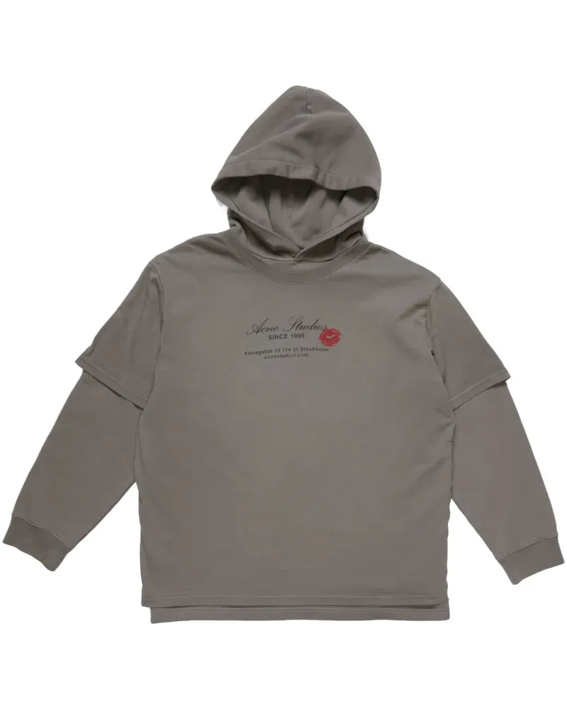 Acne Studios Hoodie im Layering-Look - Grau Grau