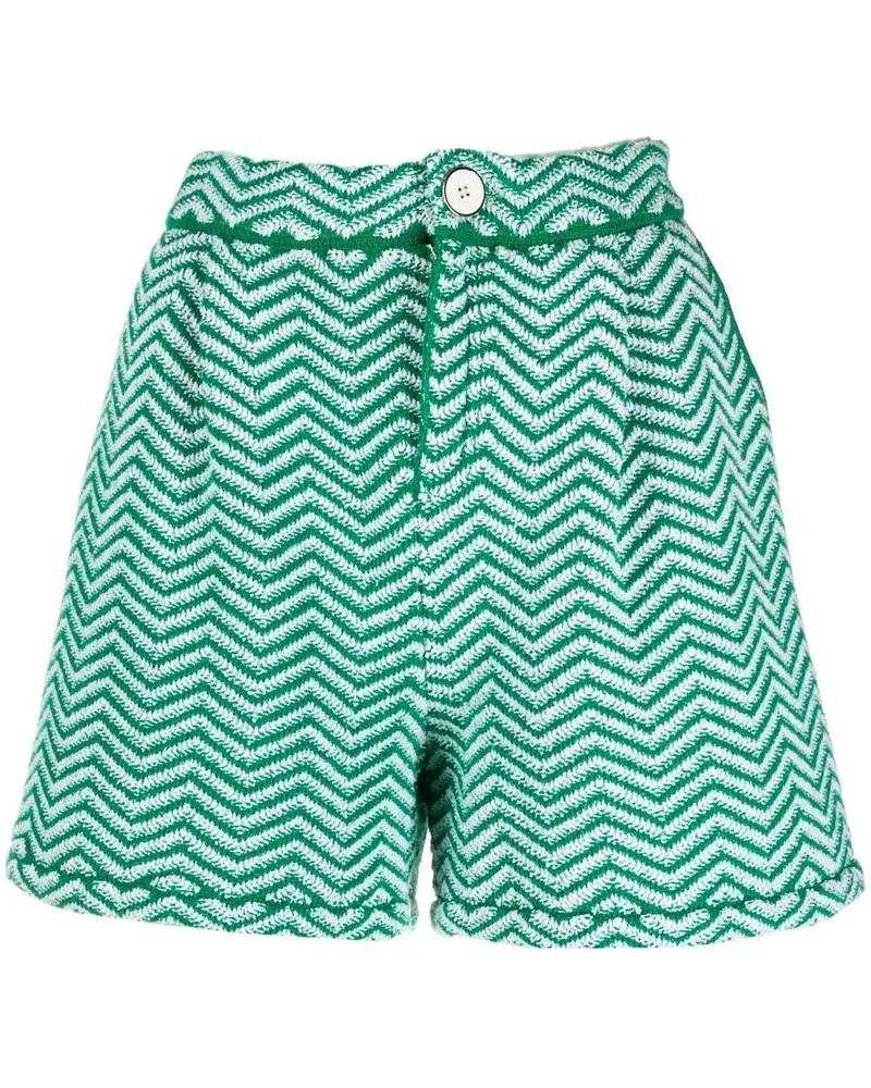 Barrie Shorts mit Zickzackmuster - Grün Grün