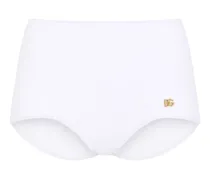 Taillenhohe Bikini-Shorts mit Logo-Schild