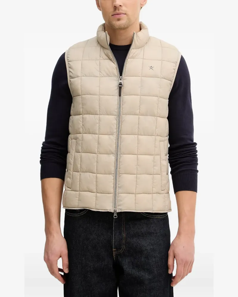 Hackett Gesteppte Weste mit Logo-Stickerei - Nude Nude