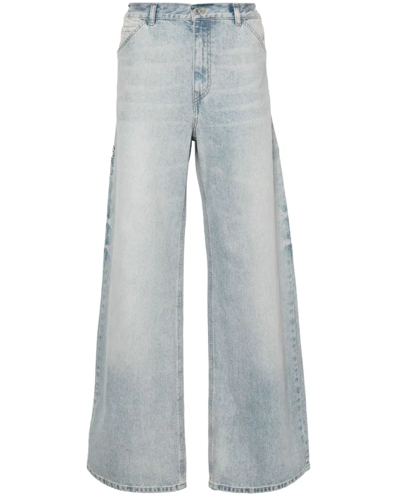 Courrèges Halbhohe Straight-Leg-Jeans - Blau Blau