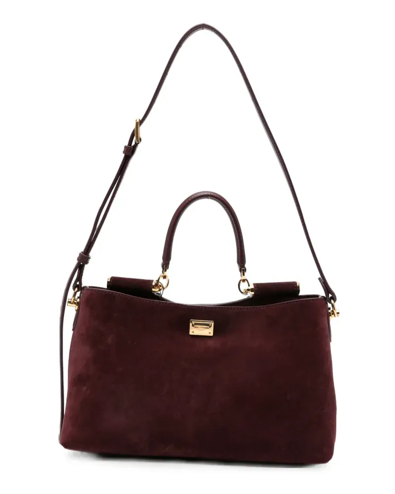 Dolce & Gabbana Vittoria Tote Bag mit Logo-Schild - Rot Rot