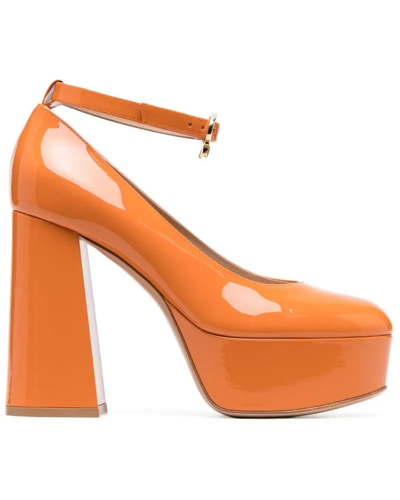 Gianvito Rossi Pumps mit Glanzoptik - Orange Orange