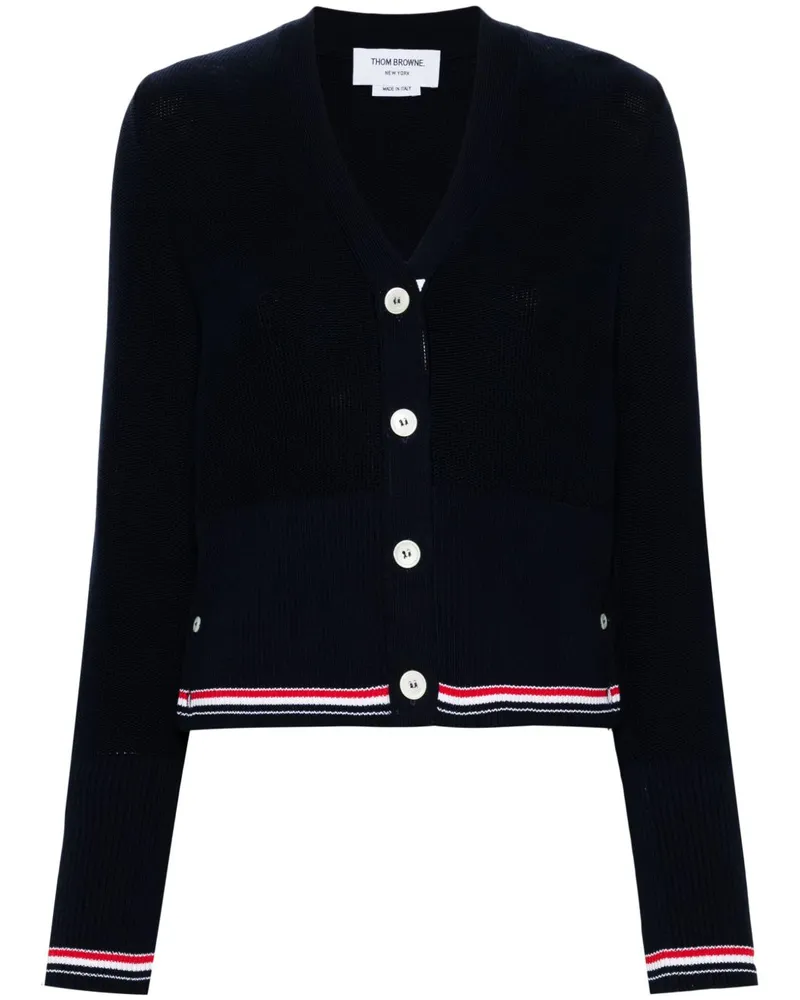 Thom Browne Cardigan mit RWB-Streifen - Blau Blau