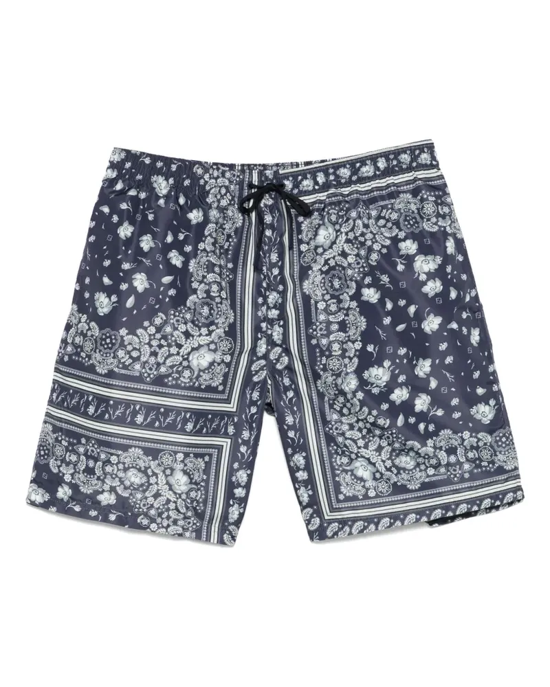 Fendi Badeshorts mit Bandana-Print - Blau Blau