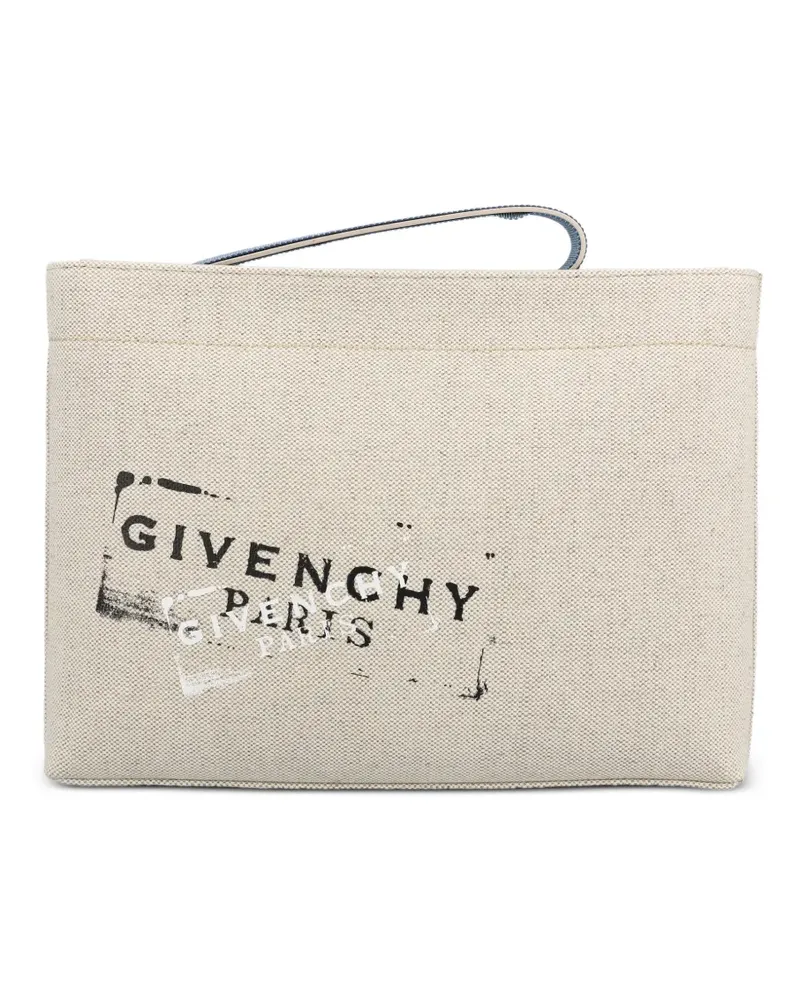 Givenchy Clutch mit Logo-Print - Nude Nude