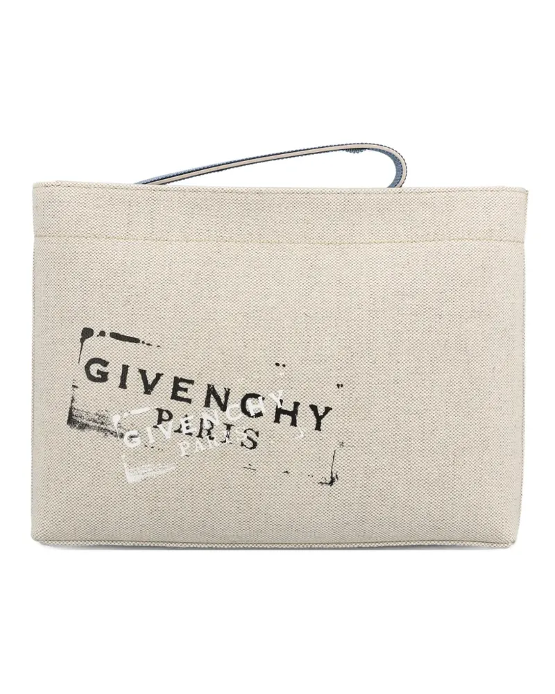 Givenchy logo print clutch bag - Nude Nude