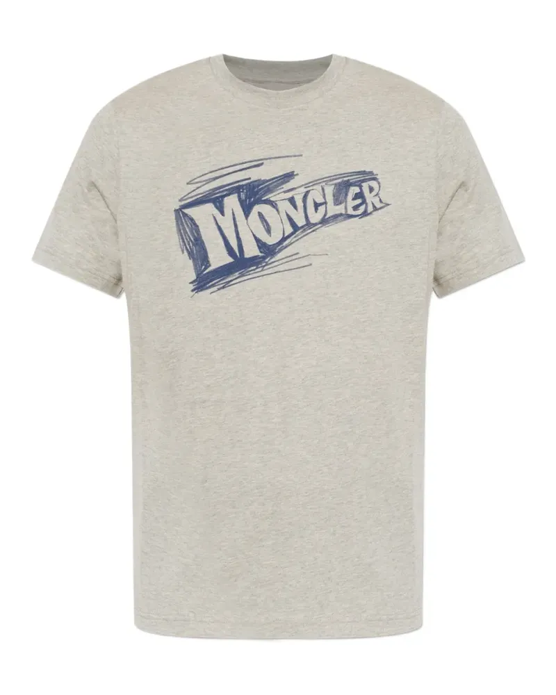 Moncler T-Shirt mit Logo-Print - Grau Grau