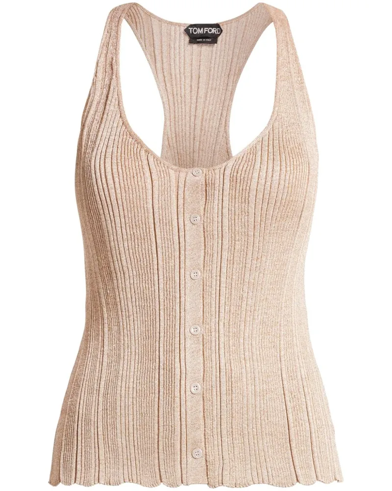 Tom Ford Geripptes Tanktop mit Lurex - Nude Nude