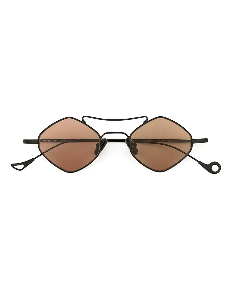 Eyepetizer Medici Sonnenbrille mit geometrischen Gestell - Schwarz Schwarz