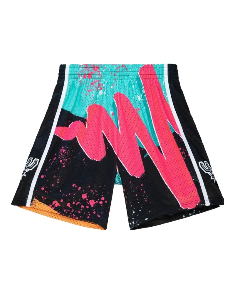Mitchell & Ness x NBA San Antonio Spurs 1998 Hyper Hoops Shorts - Schwarz Schwarz