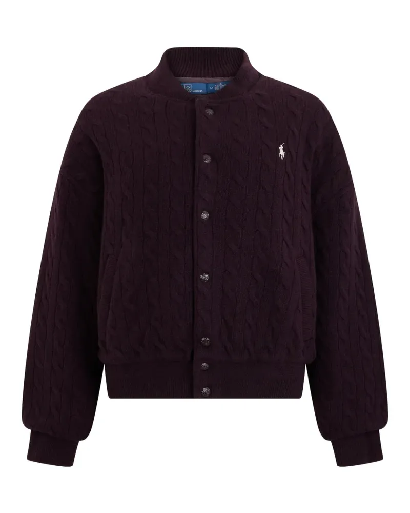 Ralph Lauren cable-knit wool-cashmere snapped jacket - Violett Violett