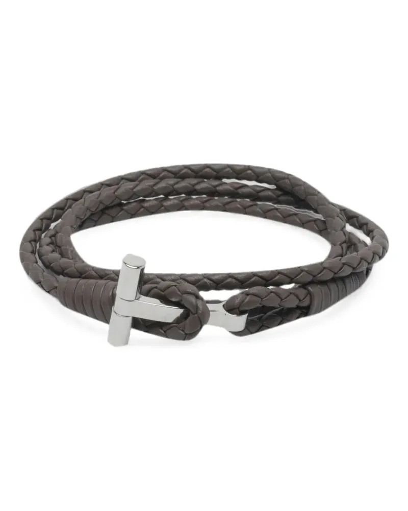 Tom Ford braided leather bracelet - Grau Grau