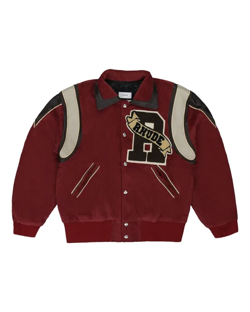RHUDE varsity corduroy bomber jacket - Rot Rot