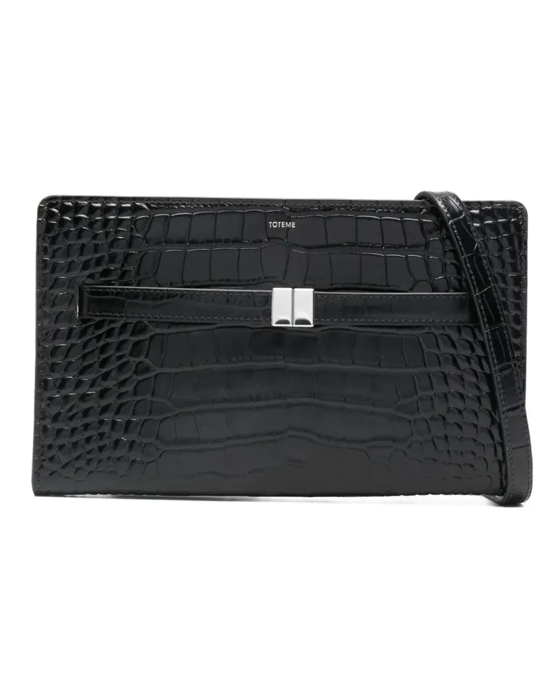 Totême Umhängetasche mit Kroko-Prägung - Schwarz Schwarz