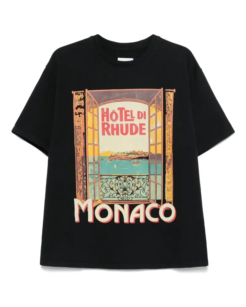 RHUDE Hotel di Monaco T-Shirt - Schwarz Schwarz