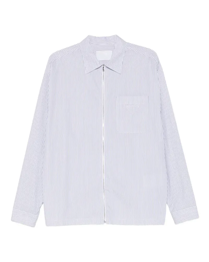 Prada Gestreiftes Hemd mit Reißverschluss - Weiß Weiß