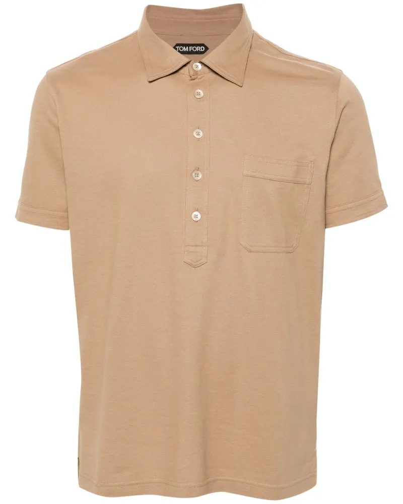 Tom Ford Poloshirt aus Pikee - Braun Braun
