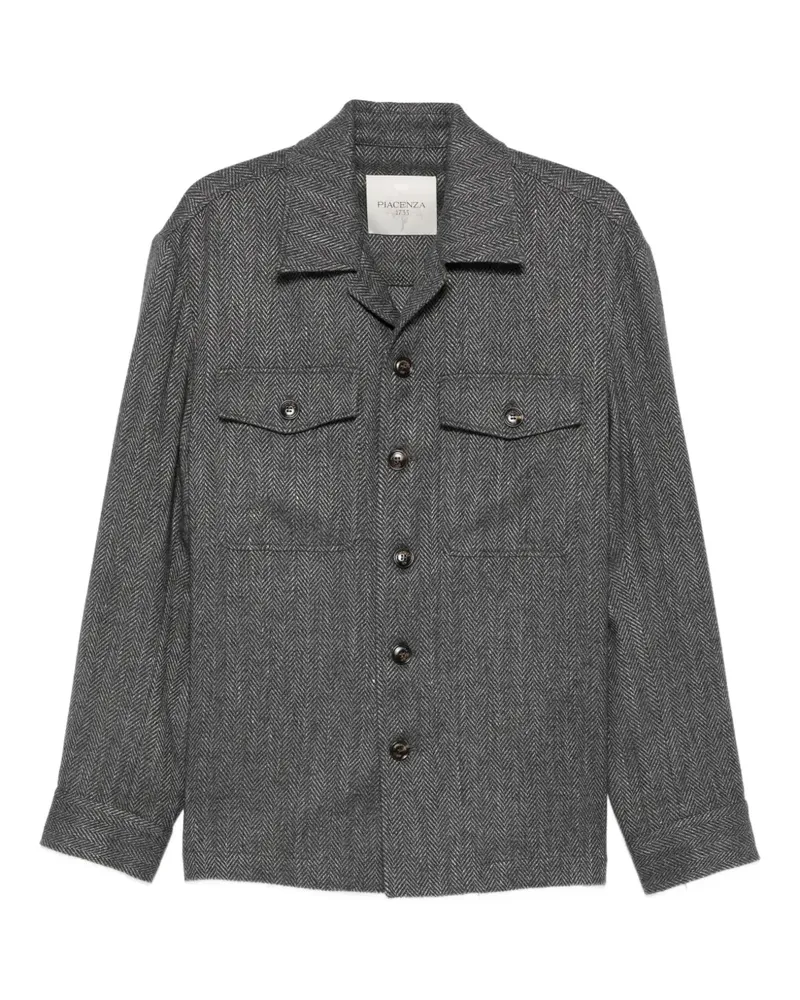 Piacenza Cashmere Sakko mit Fischgrätenmuster - Grau Grau