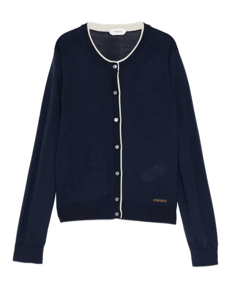 Versace Cardigan mit Kontrastdetails - Blau Blau