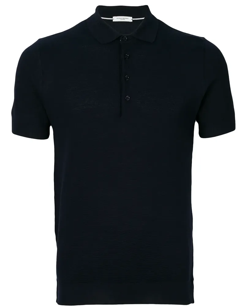 Paolo Pecora Milano Klassisches Poloshirt - Blau Blau