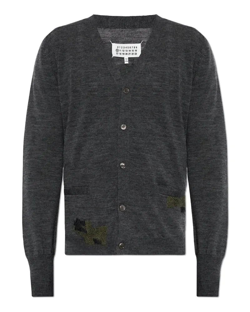 Maison Margiela distressed-effect V-neck cardigan - Grau Grau