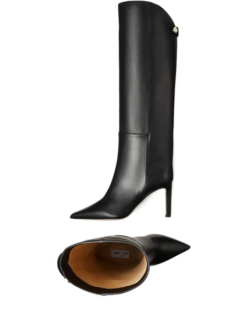 Jimmy Choo 85mm Alizze knee-high pointed-toe boots - Schwarz Schwarz