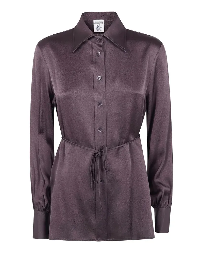 Semicouture tie-waist long-sleeve shirt - Violett Violett