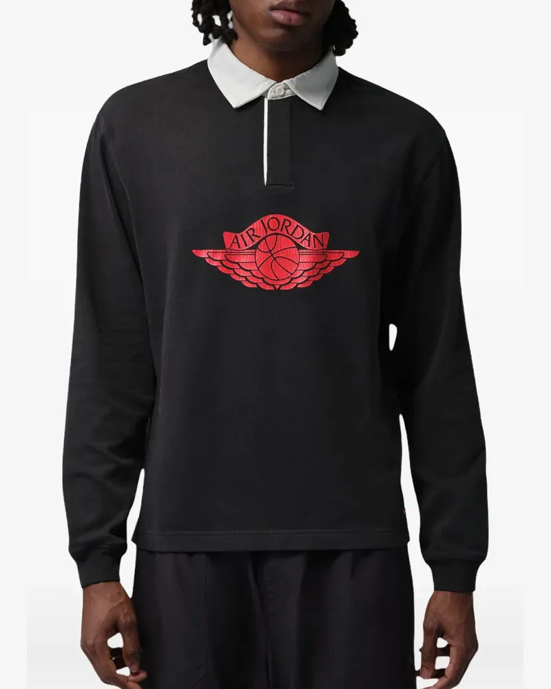 Jordan Flight Essentials Poloshirt mit Logo-Print - Schwarz Schwarz
