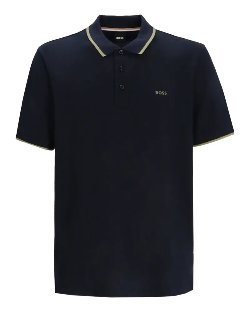 HUGO BOSS Paddy Poloshirt mit Kontrastkragen - Blau Blau