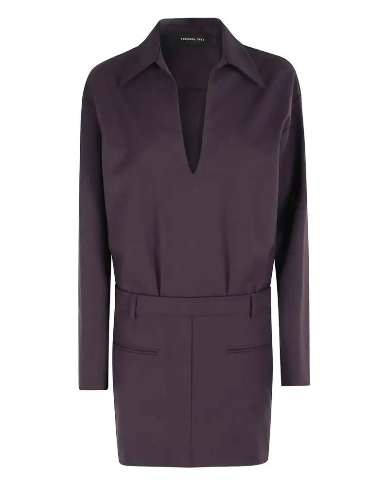 Federica Tosi long-sleeve V-neck dress - Violett Violett