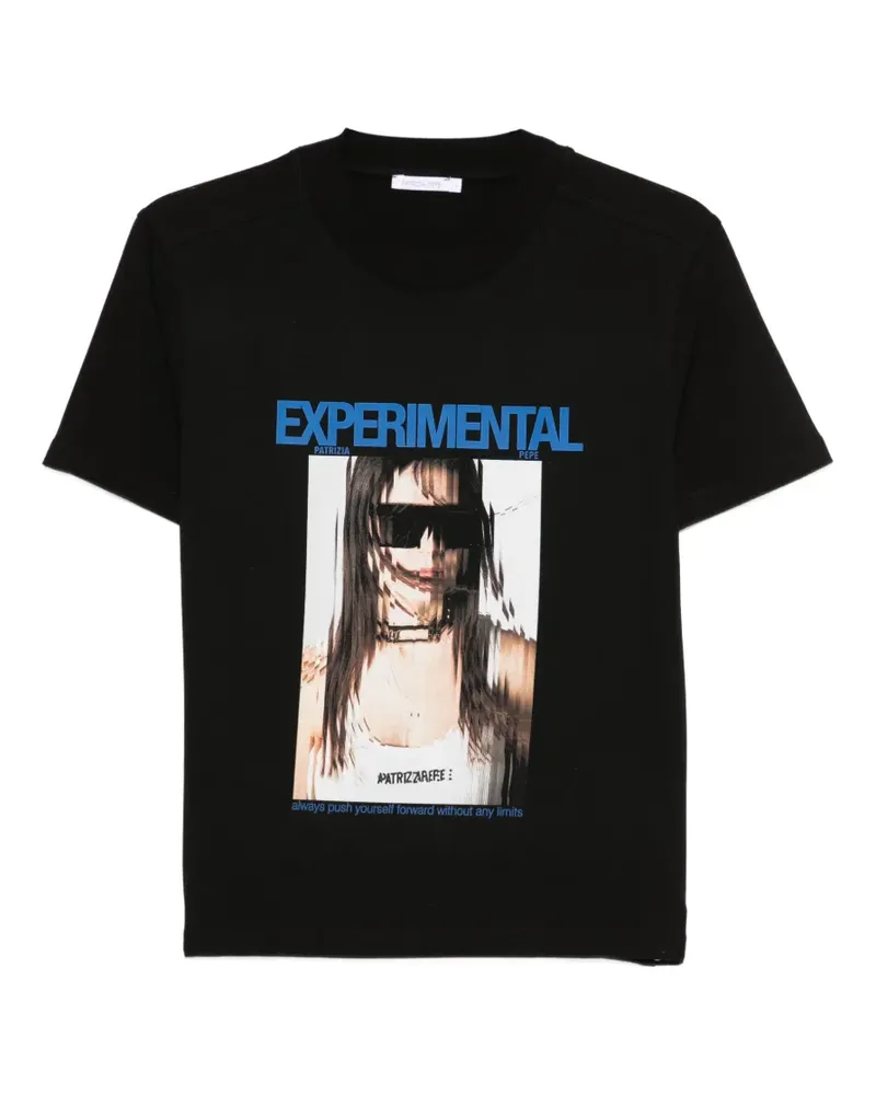 Patrizia Pepe T-Shirt mit grafischem Print - Schwarz Schwarz