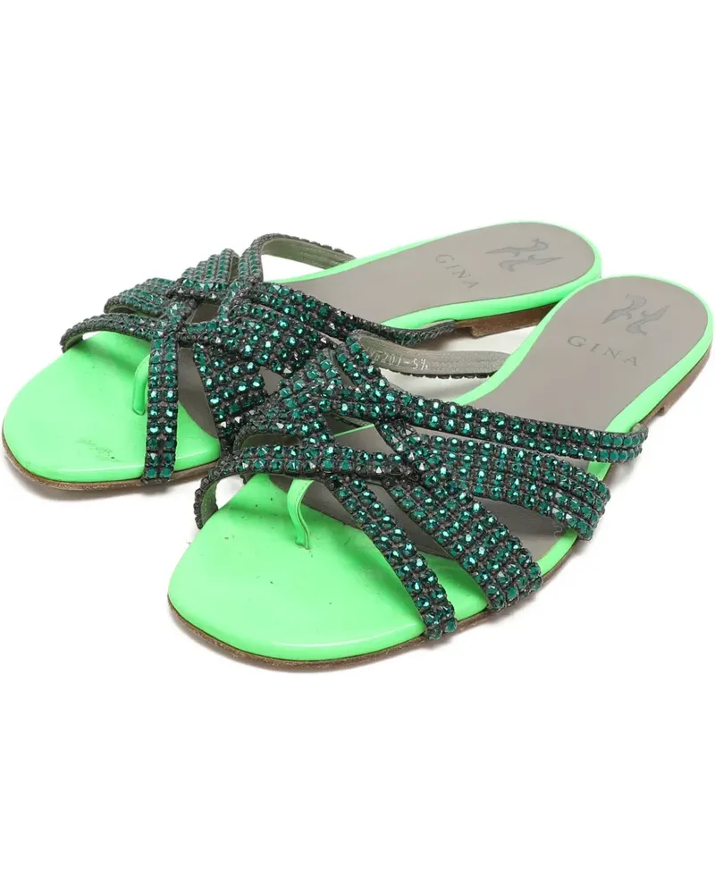 Gina Sandalen mit Kristallen - Grün Grün
