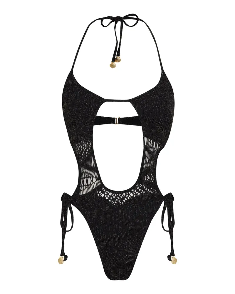 Amir Slama x Jade Picon Badeanzug mit Cut-Out - Schwarz Schwarz