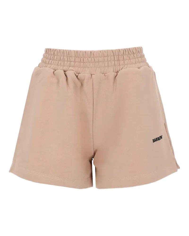 BARROW logo-print elasticated-waist mini shorts - Nude Nude