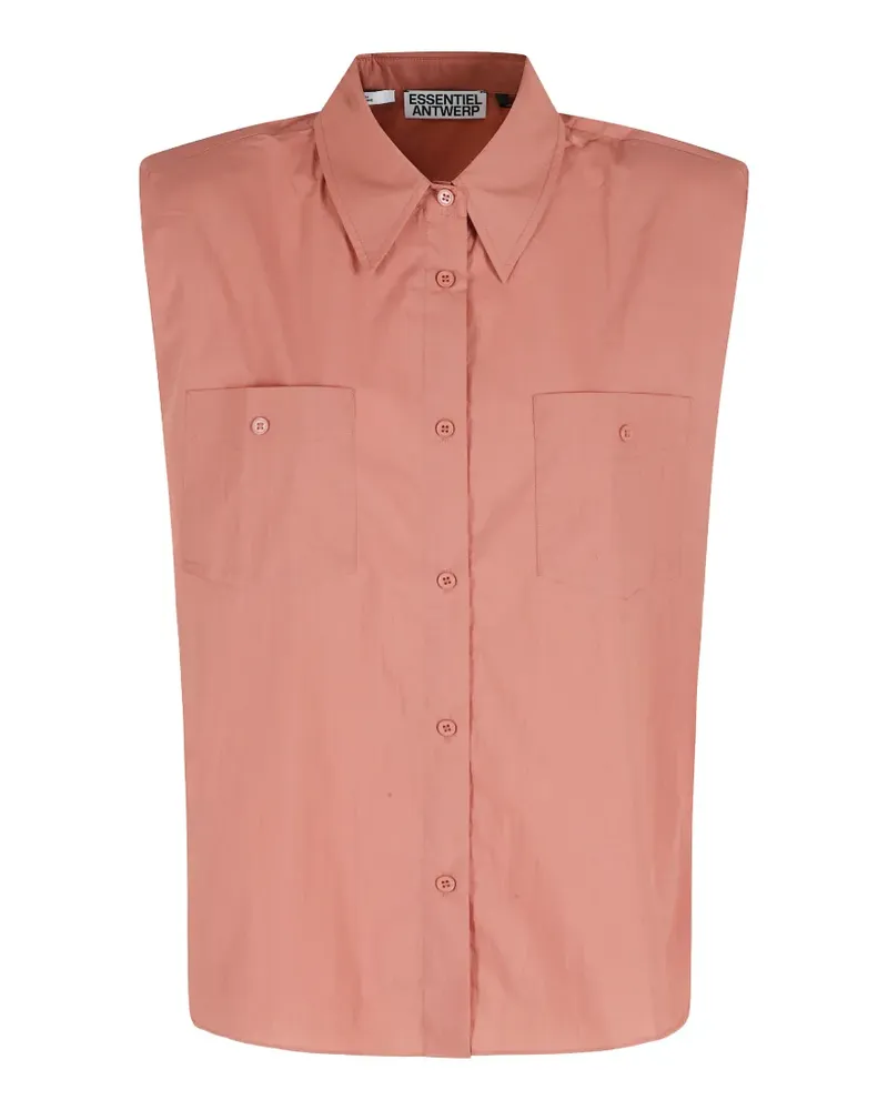 Essentiel padded-shoulder sleeveless shirt - Rot Rot