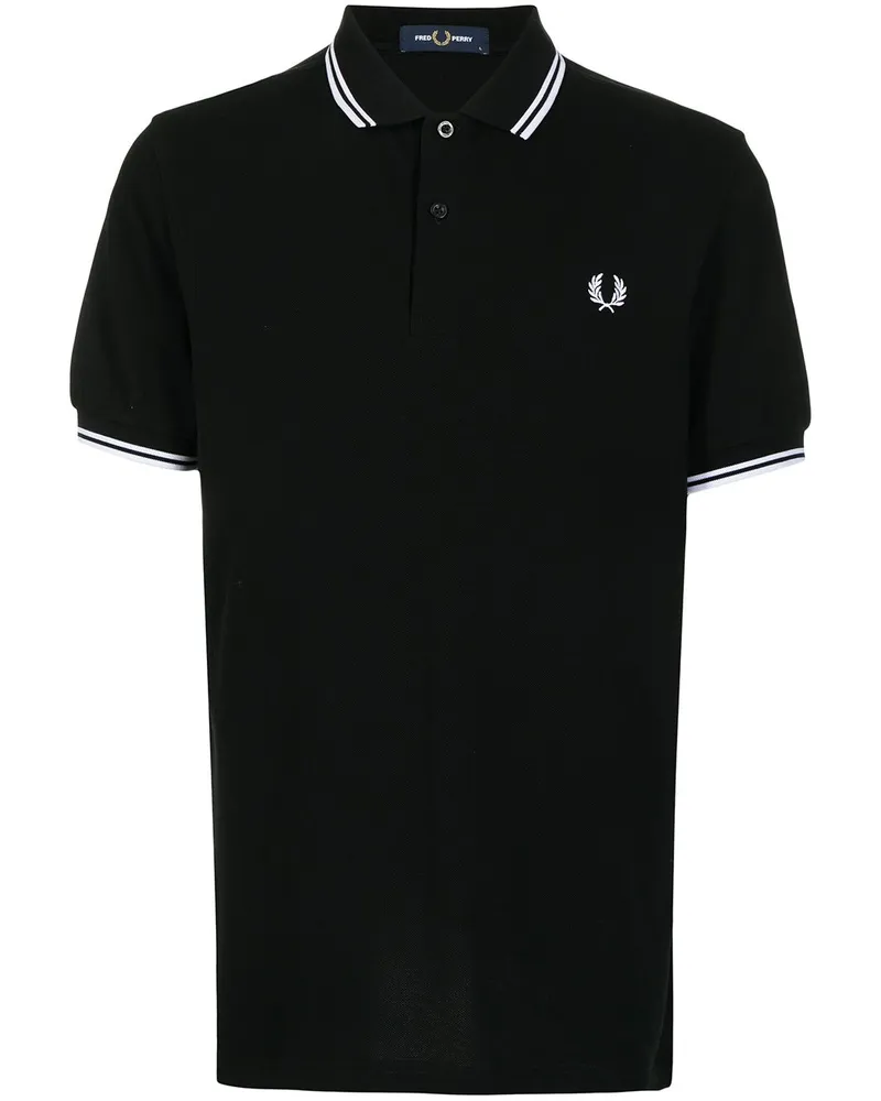 Fred Perry Poloshirt mit Logo-Stickerei - Schwarz Schwarz