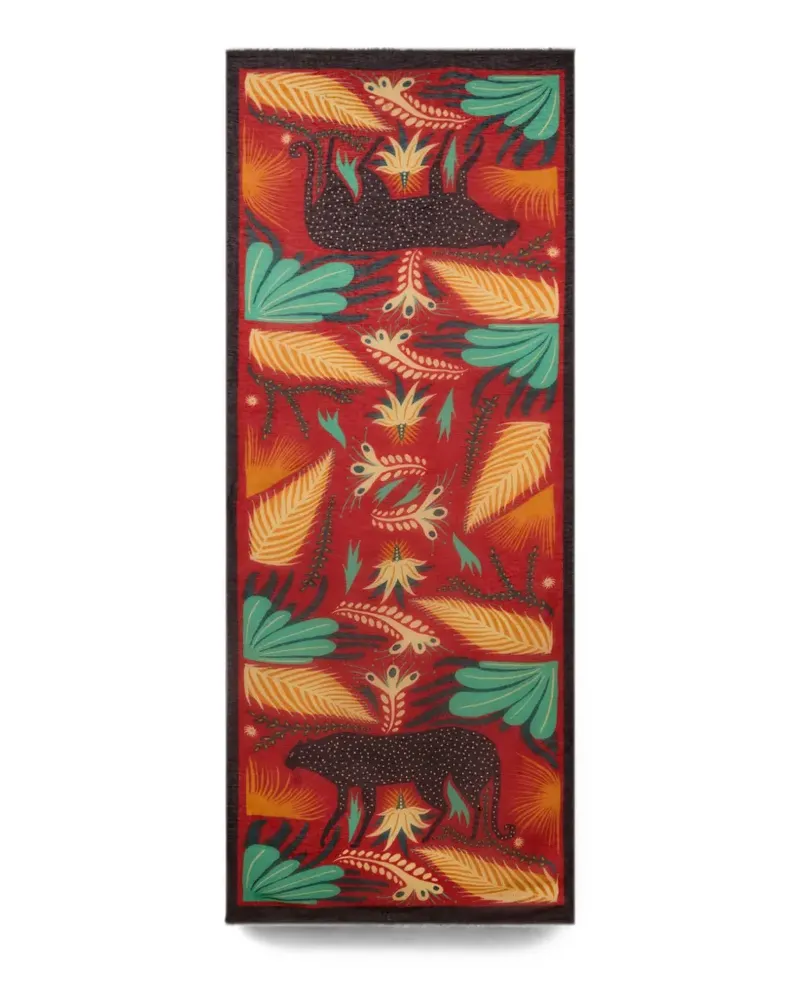 Etro x Tabby Booth modal-blend scarf with placed print - Rot Rot